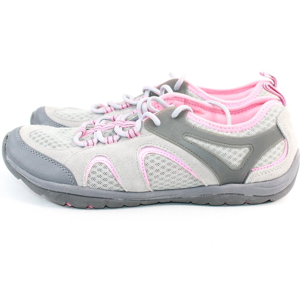 Lands' End Gray Pink Mesh Walking Sneakers Shoes - Picture 7 of 9